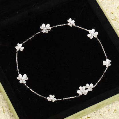 [AURORA]FRIVOLE SILVER 9 FLOWERS NECKLACE