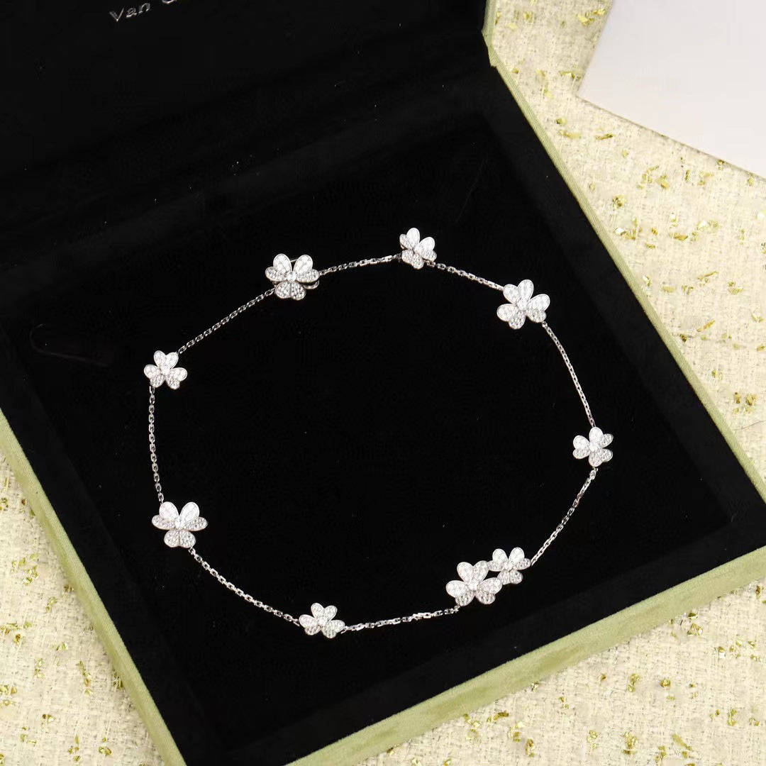 [AURORA]FRIVOLE SILVER 9 FLOWERS NECKLACE