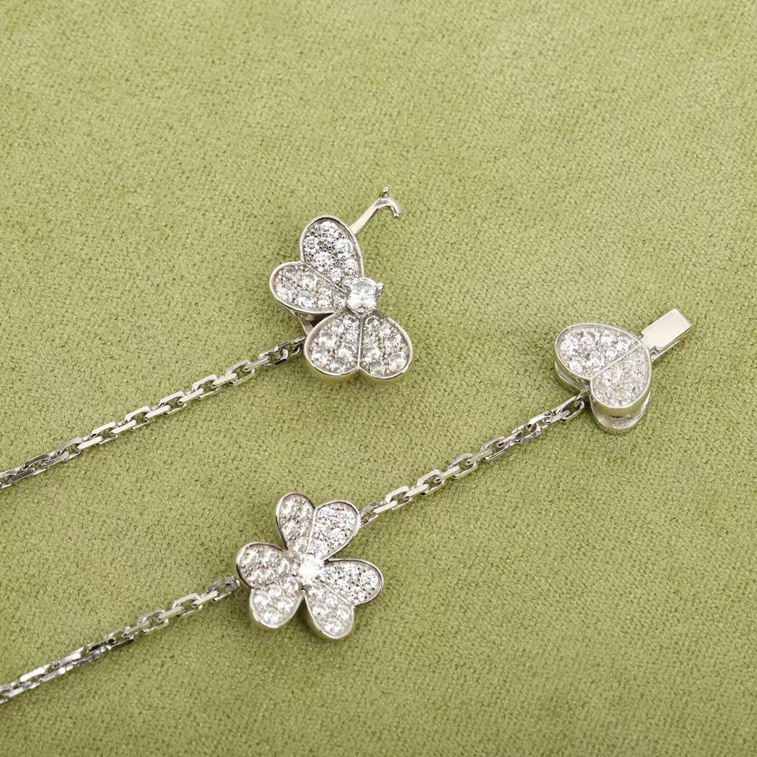 [AURORA]FRIVOLE SILVER 9 FLOWERS NECKLACE