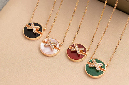 [AURORA]JEUX DE ROSE GOLD DIAMOND NECKLACE