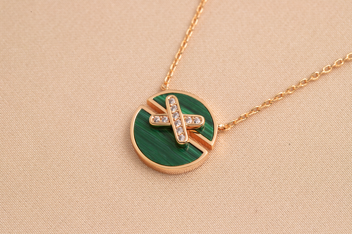 [AURORA]JEUX DE PINK GOLD DIAMOND NECKLACE