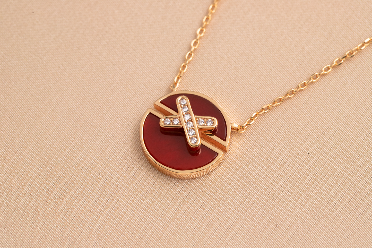 [AURORA]JEUX DE PINK GOLD DIAMOND NECKLACE