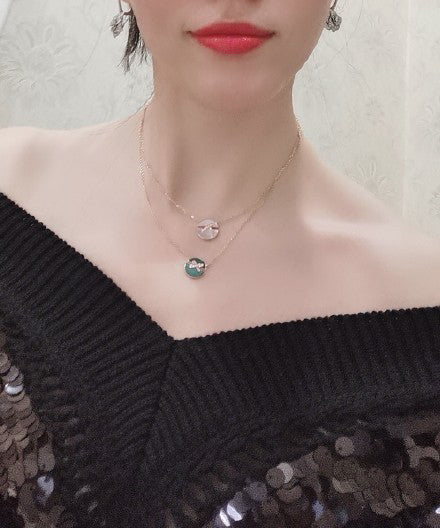 [AURORA]JEUX DE PINK GOLD DIAMOND NECKLACE