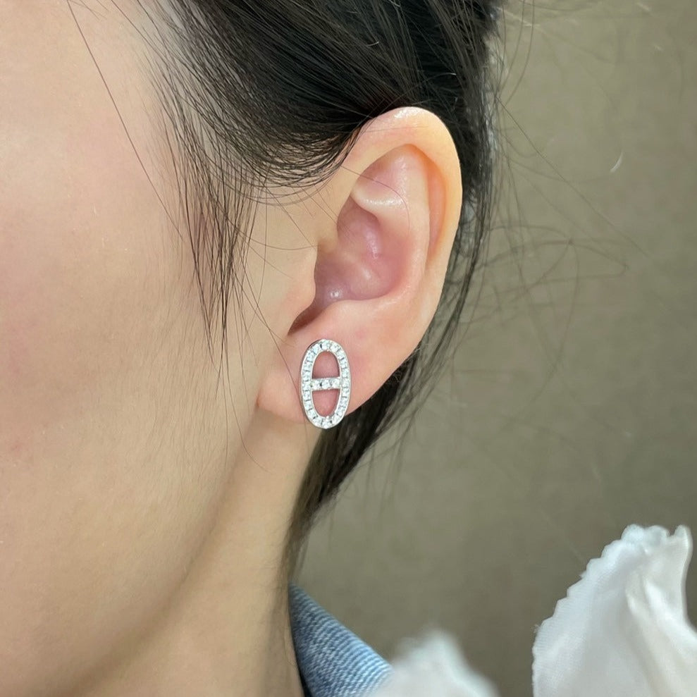[AURORA]HM フルダイヤモンド ピッグノーズ スタッドピアス