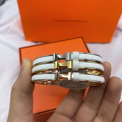 [AURORA]CLASSIC HM CLIC WEISSES 8MM EMAILLEARMBAND
