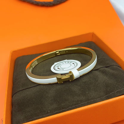 [AURORA]CLASSIC HM CLIC WEISSES 8MM EMAILLEARMBAND