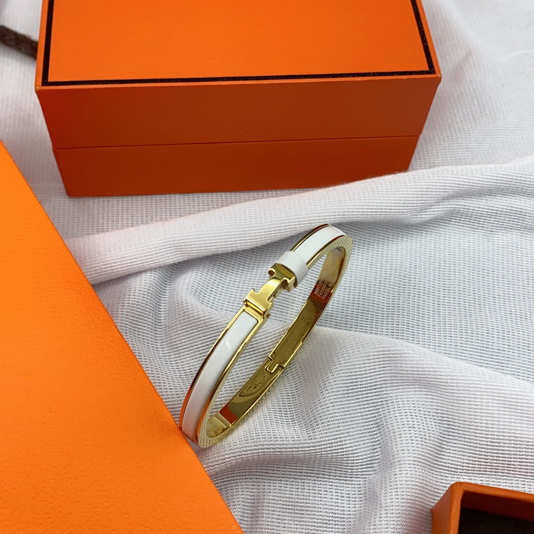 [AURORA]CLASSIC HM CLIC WEISSES 8MM EMAILLEARMBAND
