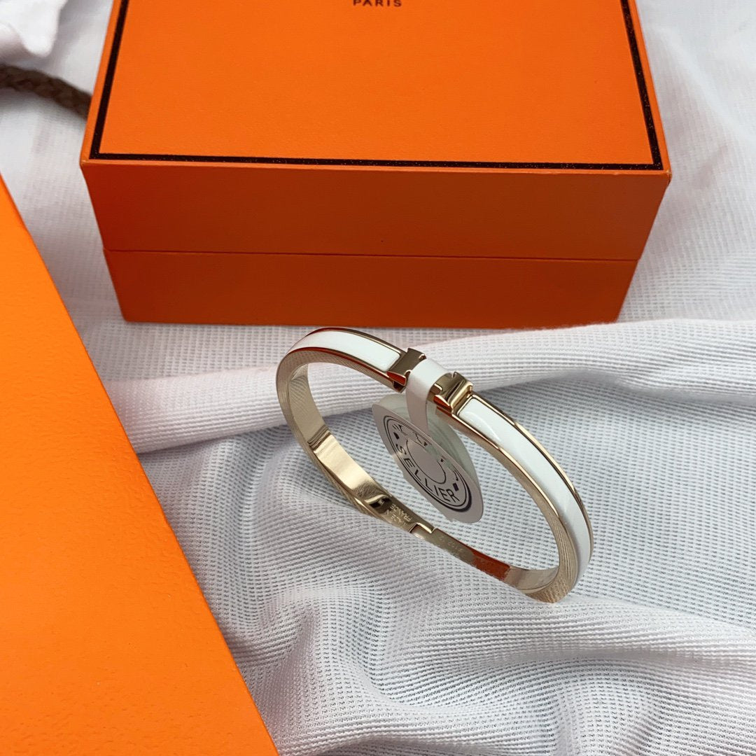 [AURORA]CLASSIC HM CLIC WEISSES 8MM EMAILLEARMBAND