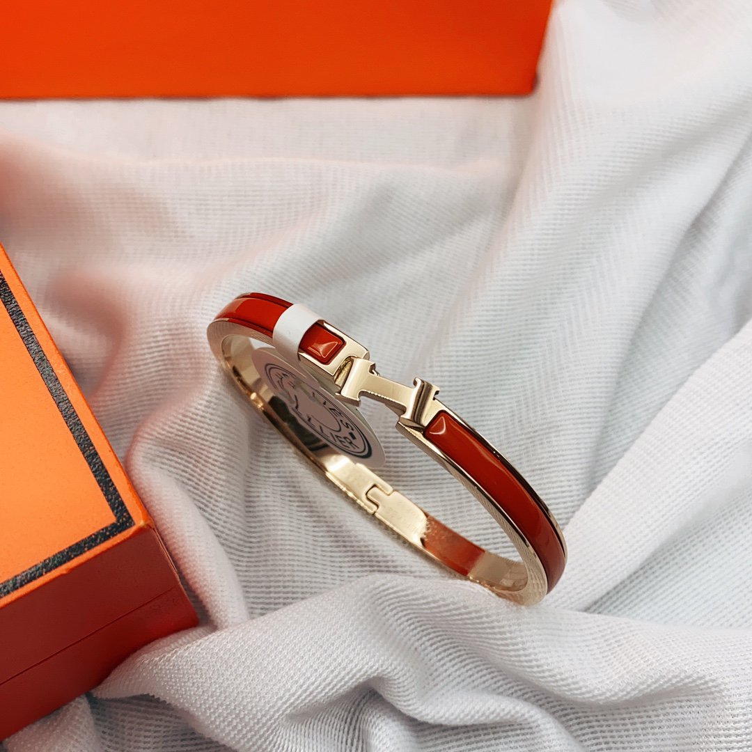 [AURORA]CLASSIC HM CLIC RED 8MM ENAMEL BRACELET