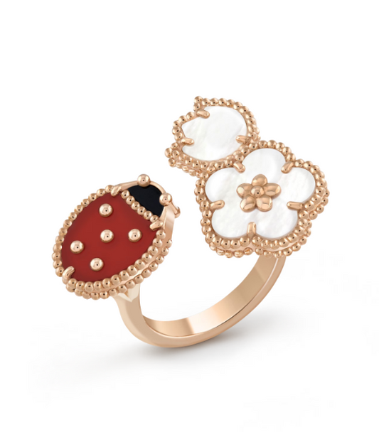 [basloveJW] ROSÉGOLDRING MIT GLÜCKS-3-MOTIV