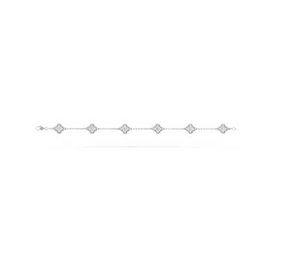[AURORA]CLOVER 6 MOTIF SILVER DIAMOND BRACELET