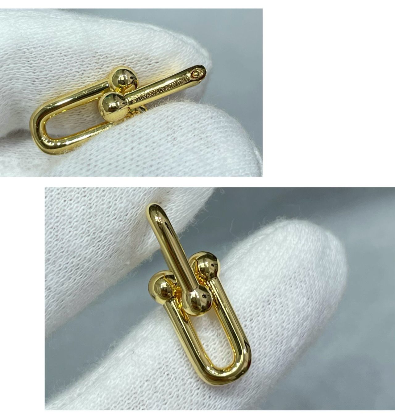 U-förmiger Haken-Ohrring mit Hufeisenverschluss, mittelgroß