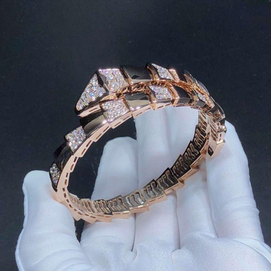 [AURORA]SERPENTI WIDE BRACELET PINK GOLD DIAMOND