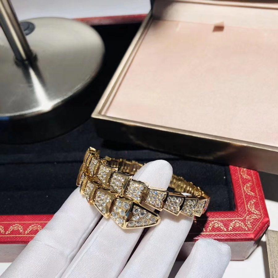 [AURORA]SERPENTI BRACELET 8MM GOLD DIAMOND
