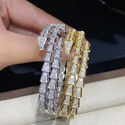 [AURORA]SERPENTI ARMBAND GOLD DIAMANT DOPPELREIHIG