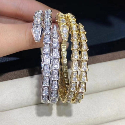 [AURORA]SERPENTI ARMBAND GOLD DIAMANT DOPPELREIHIG