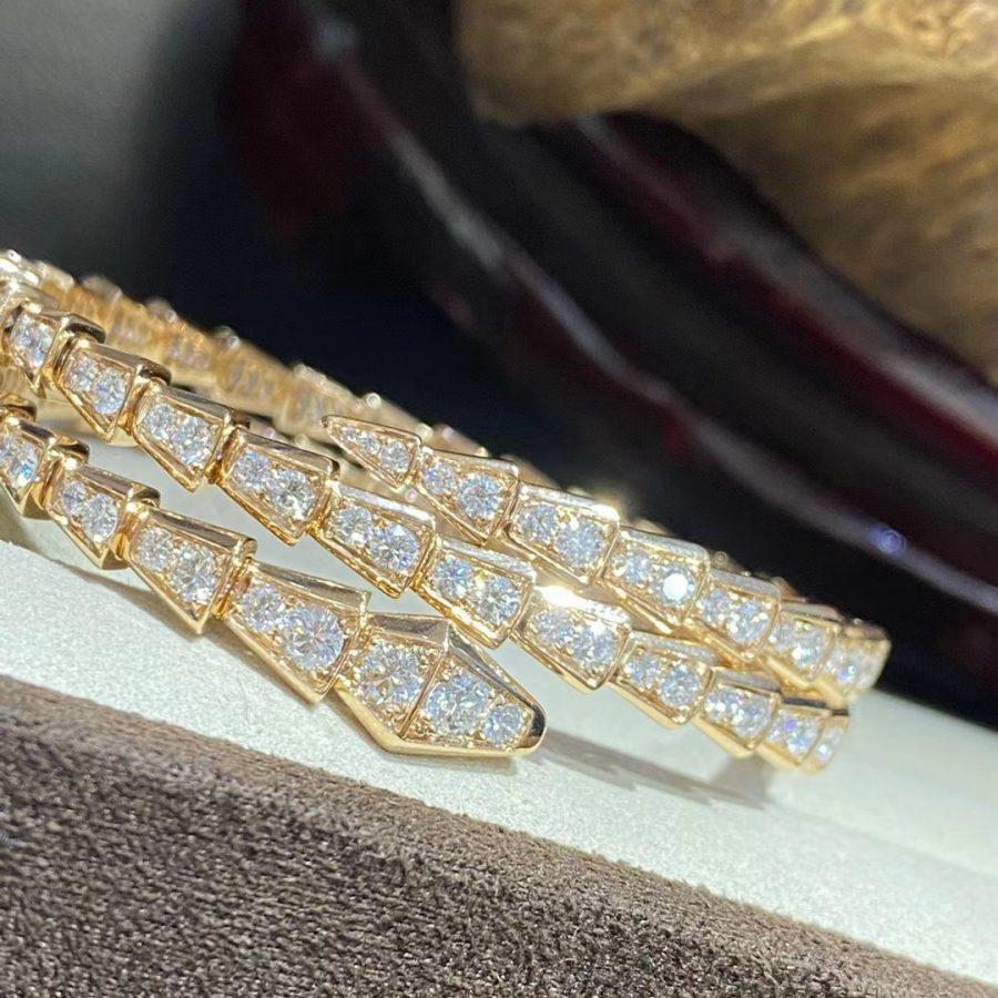 [AURORA]SERPENTI ARMBAND GOLD DIAMANT DOPPELREIHIG