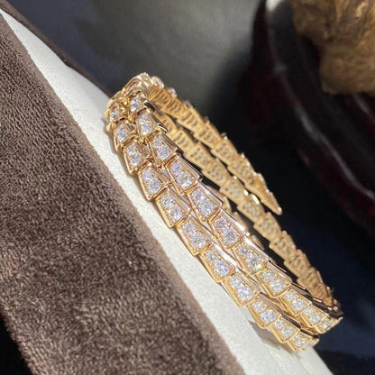 [AURORA]SERPENTI ARMBAND GOLD DIAMANT DOPPELREIHIG