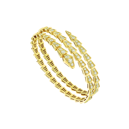 [AURORA]SERPENTI ARMBAND GOLD DIAMANT DOPPELREIHIG