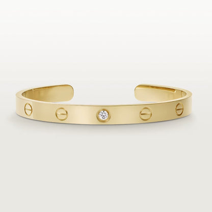 [AURORA] LIEBESARMBAND 6,1 MM 1 DIAMANT OFFENE MANSCHETTE 