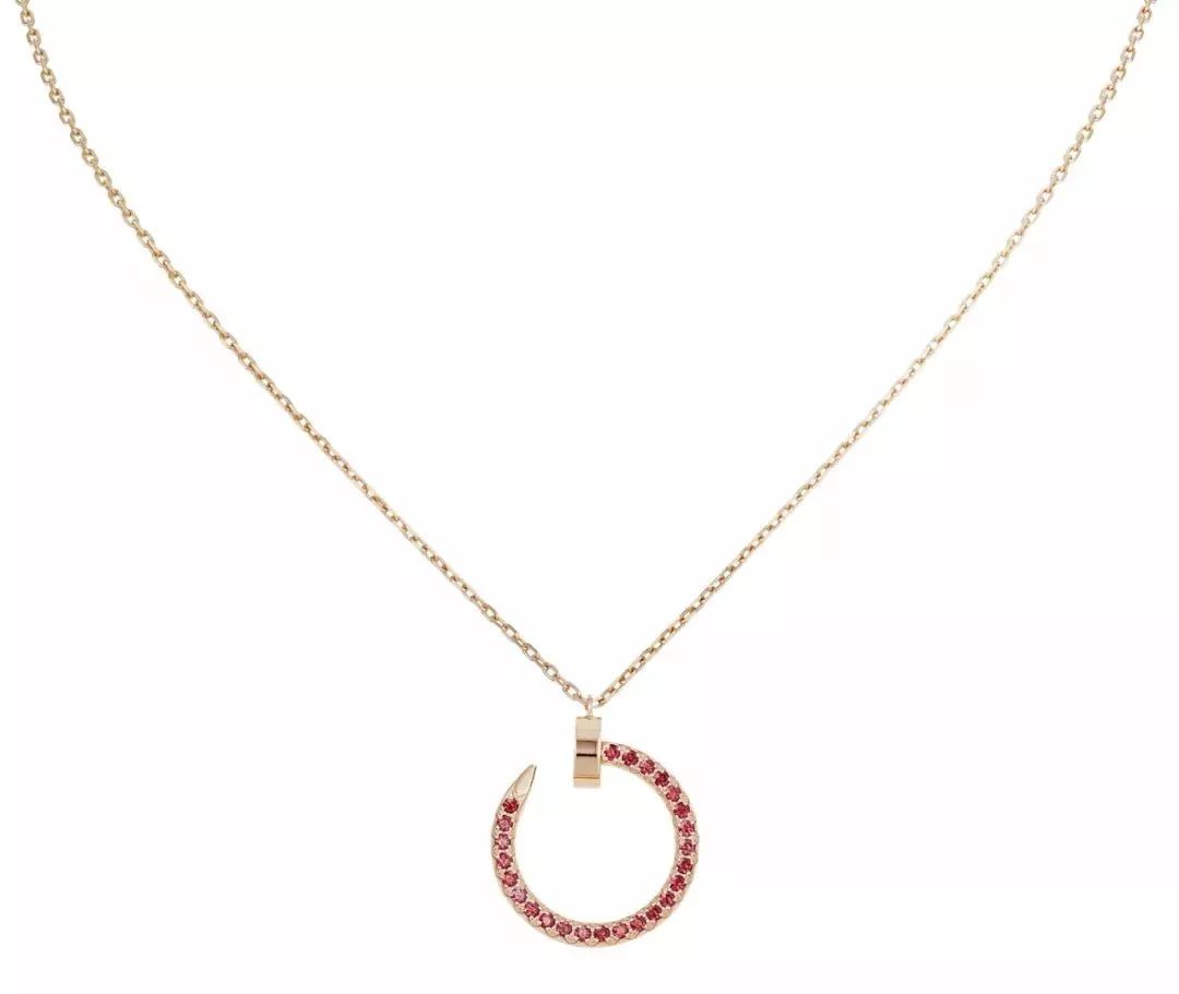 [AURORA]JUSTE NECKLACE GOLD RED DIAMONDS