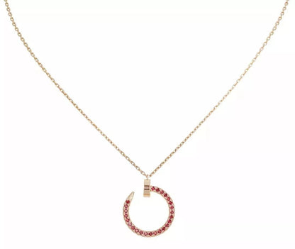 [AURORA]JUSTE NECKLACE GOLD RED DIAMONDS