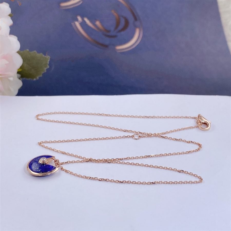 [AURORA]AMULETTE ROSE GOLD AGATE NECKLACE