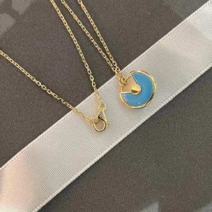 [AURORA]AMULETTE GOLD TURQUOISE NECKLACE