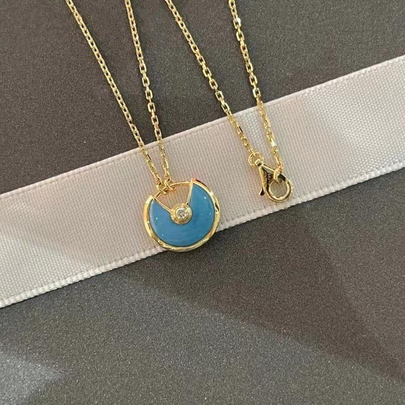 [AURORA]AMULETTE GOLD TURQUOISE NECKLACE