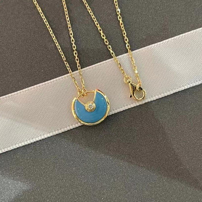 [AURORA]AMULETTE GOLD TURQUOISE NECKLACE