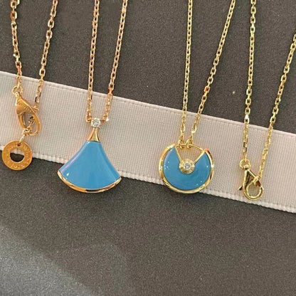 [AURORA]AMULETTE GOLD TURQUOISE NECKLACE