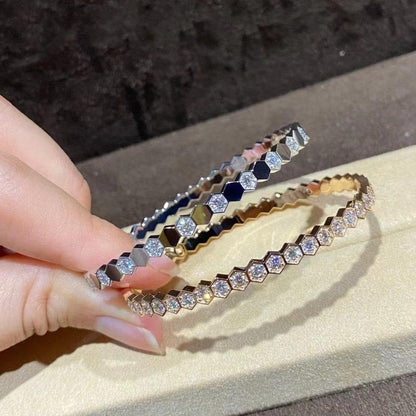 [AURORA]BEE LOVE GOLD BRACELET FULL DIAMOND
