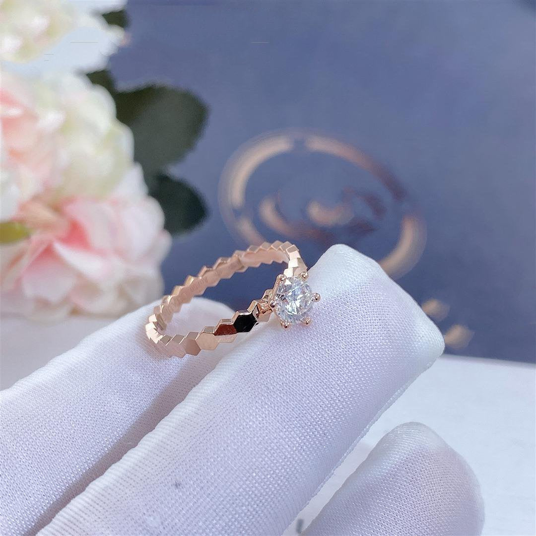 [AURORA]BEE LOVE RING PINK GOLD 1 DIAMOND
