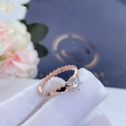 [AURORA]BEE LOVE RING PINK GOLD 1 DIAMOND