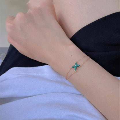 [AURORA]JEUX BRACELET MALACHITE PINK GOLD 1 DIAMOND