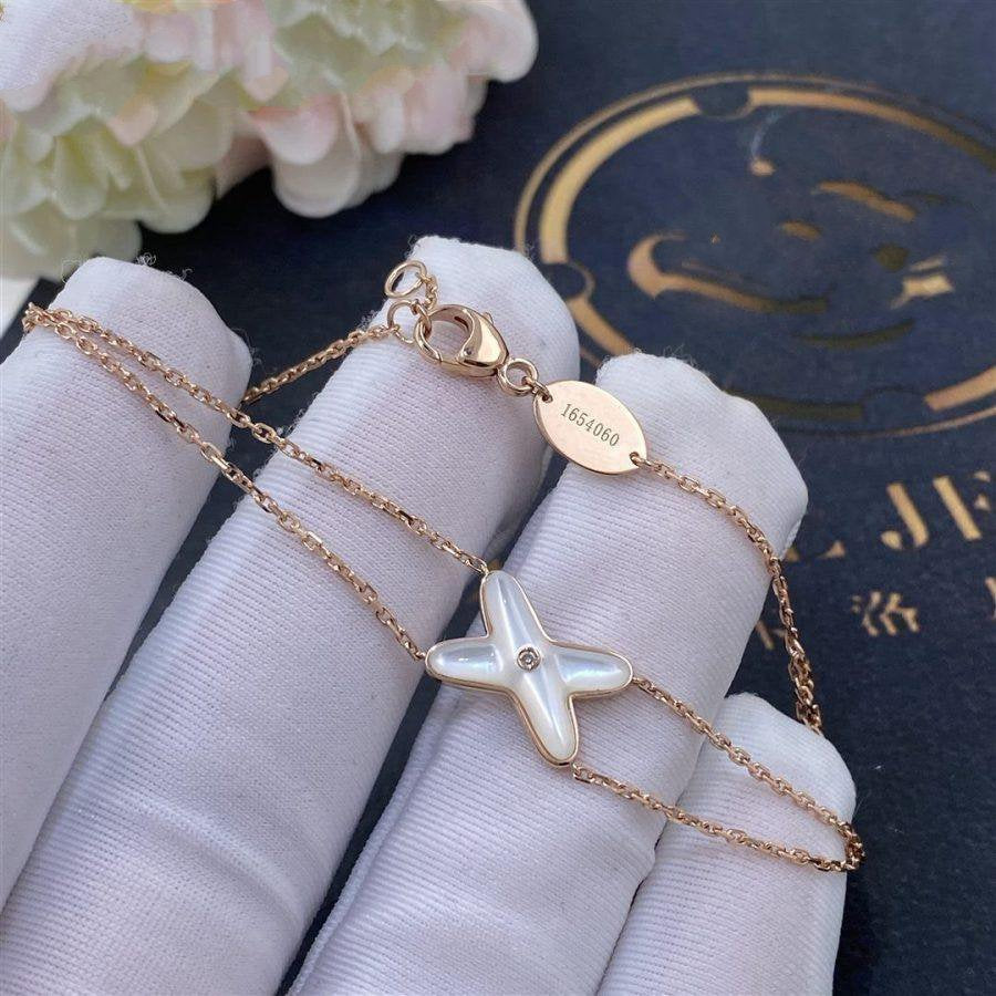 [AURORA]JEUX BRACELET WHITE MOP PINK GOLD 1 DIAMOND
