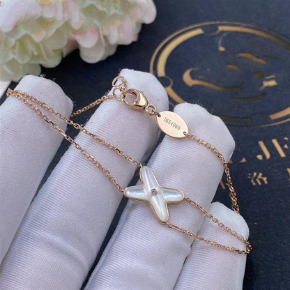 [AURORA]JEUX BRACELET WHITE MOP PINK GOLD 1 DIAMOND