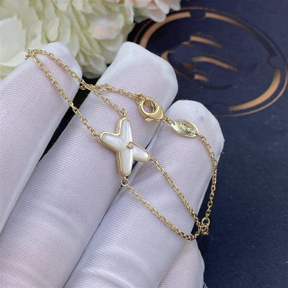 [AURORA]JEUX BRACELET WHITE MOP GOLD 1 DIAMOND