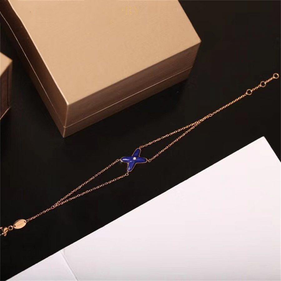 [AURORA]JEUX BRACELET BLUE AGATE PINK GOLD 1 DIAMOND