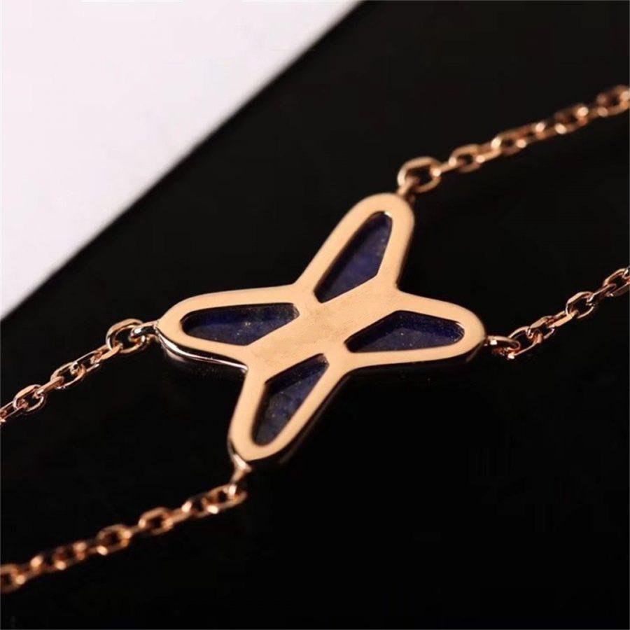 [AURORA]JEUX BRACELET BLUE AGATE PINK GOLD 1 DIAMOND