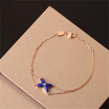 [AURORA]JEUX BRACELET BLUE AGATE PINK GOLD 1 DIAMOND