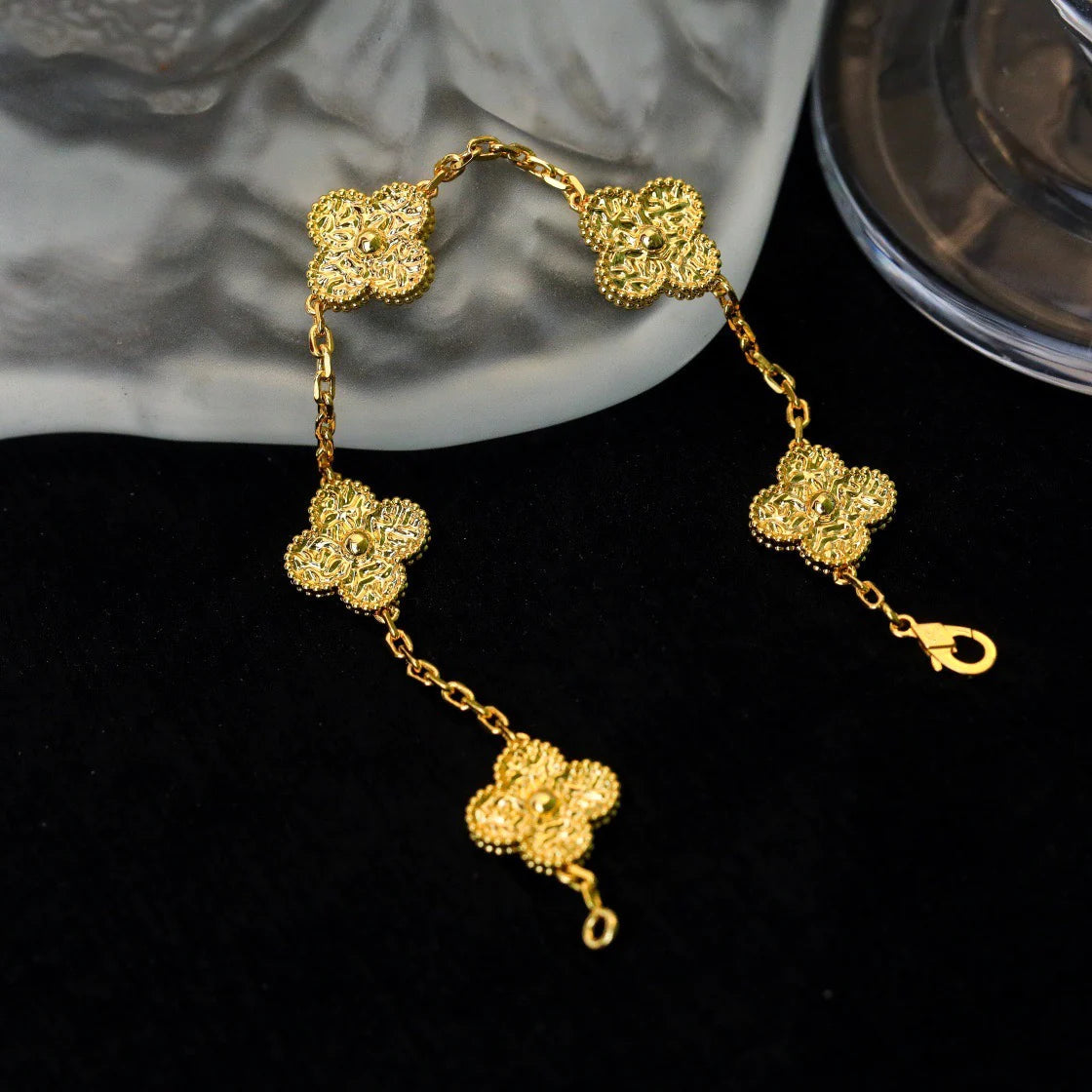 [AURORA]CLOVER 5 MOTIFS BRONZING BRACELET