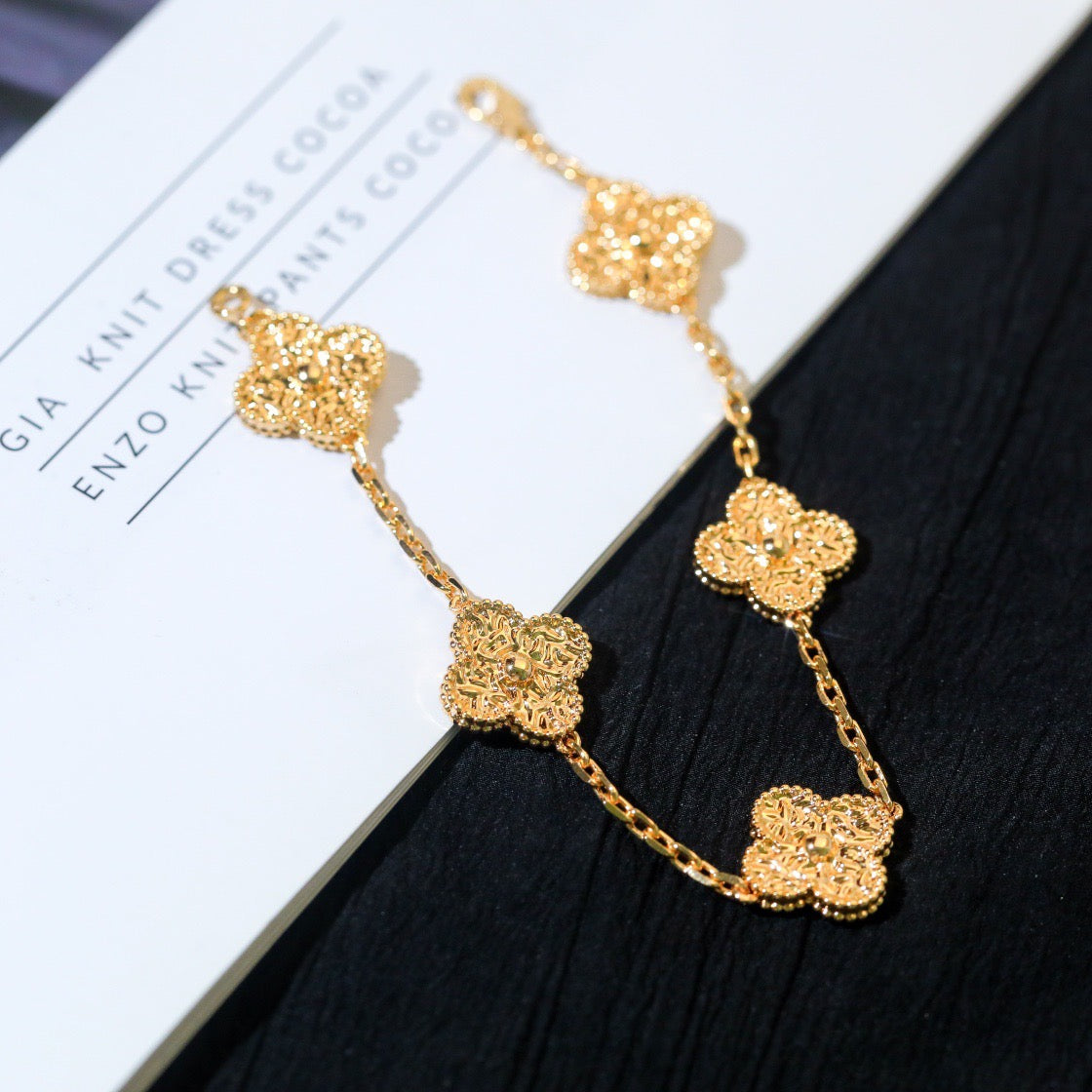 [AURORA]CLOVER 5 MOTIFS BRONZING BRACELET