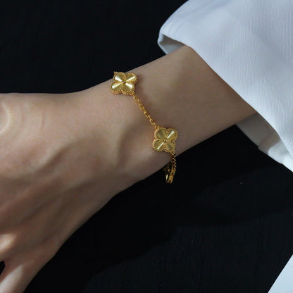 [AURORA]CLOVER 5 FLOWERS LASER BRACELET