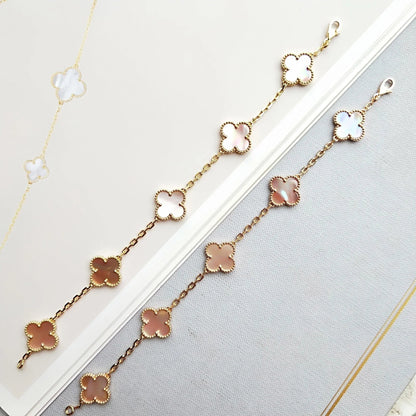 [AURORA]CLOVER 5 PINK MOP BRACELET