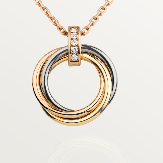 [AURORA]TRINITY NECKLACE GOLD  DIAMONDS
