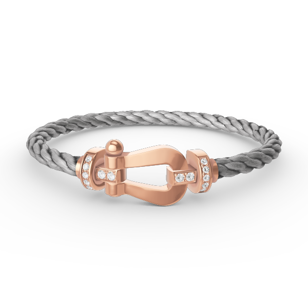 [AURORA]FORCE LARGE HORSESHOE HALF DIAMOND BRACELET ROSE GOLD