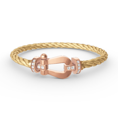 [AURORA]FORCE LARGE HORSESHOE HALF DIAMOND BRACELET ROSE GOLD