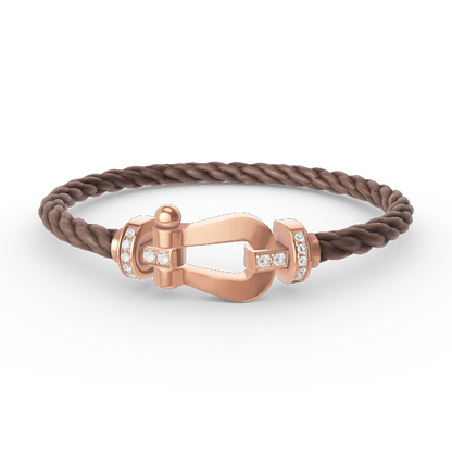 [AURORA]FORCE LARGE HORSESHOE HALF DIAMOND BRACELET ROSE GOLD