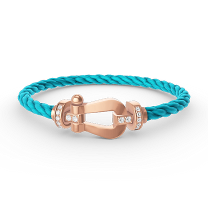 [AURORA]FORCE LARGE HORSESHOE HALF DIAMOND BRACELET ROSE GOLD